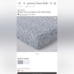 Pottery barn kids crib sheet